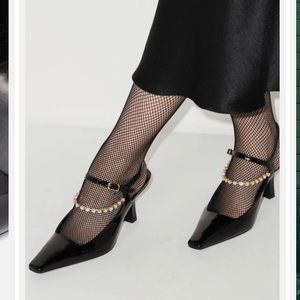 NEW Khaite Sidney Pump with Jewel black patent heel size 6 (36.5)